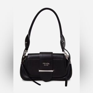 Prada Black City Calf Sidonie Shoulder Bag